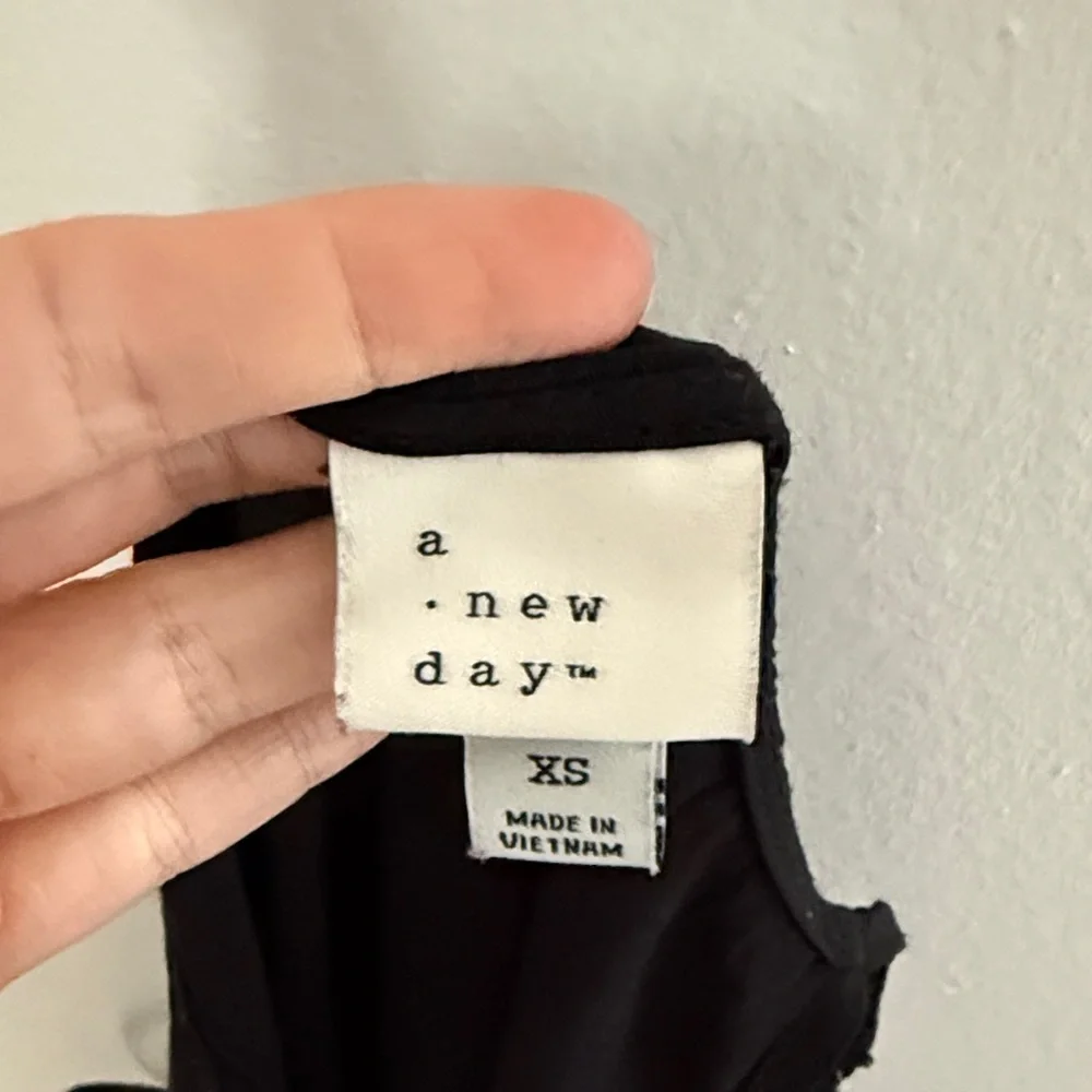 A New Day black midi dress spaghetti strap maxi dress tiered ruffle bottom XS